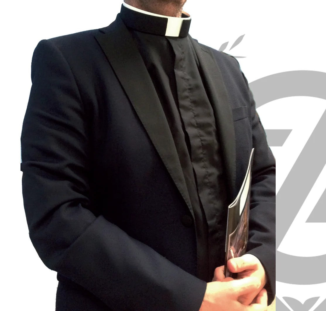 Black Roman Collar Clergy Shirt - SO2ML-15-32/34