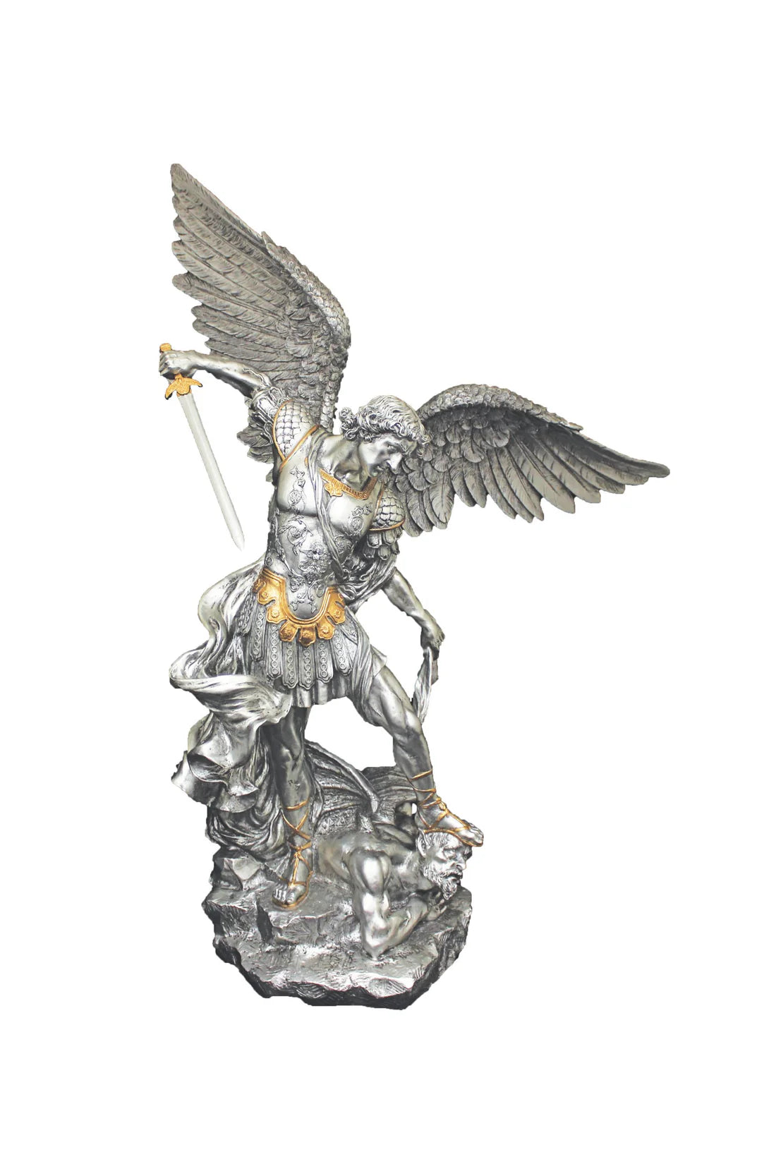 St. Michael pewter finish with gold highlights 21" - ZWSR77647PE