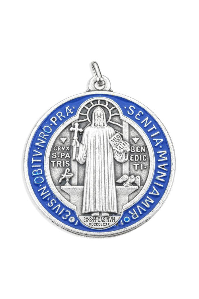 Silver Ox. St. Benedict Medal - TA1069RB-Inspirational Gifts-Hirten-Michigan Church Supply