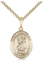 St Christopher Oval Medal - FN8022-Jewelry-Bliss Mfg-Gold Filled-Michigan Church Supply