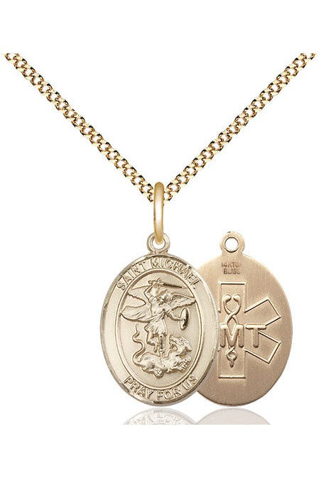 St Michael/EMT Medal - FN8076-Jewelry-Bliss Mfg-Gold Filled-Michigan Church Supply