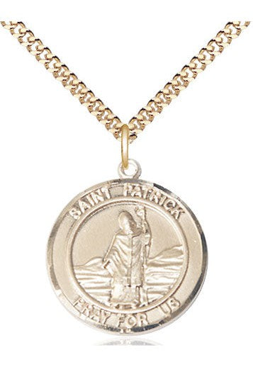 St Patrick round medal - FN8084RD-Jewelry-Bliss Mfg-Gold Filled-Michigan Church Supply