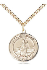 St Patrick round medal - FN8084RD-Jewelry-Bliss Mfg-Gold Filled-Michigan Church Supply