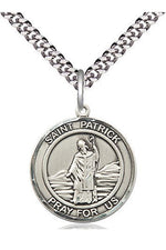 St Patrick round medal - FN8084RD-Jewelry-Bliss Mfg-Sterling Silver-Michigan Church Supply