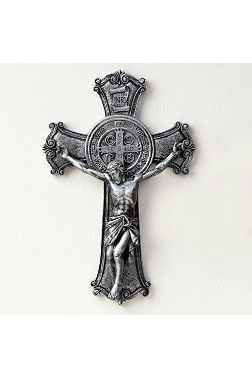 St. Benedict Crucifix in Silver Finish - LI40737-Inspirational Gifts-Roman, Inc-Michigan Church Supply