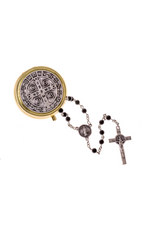 St. Benedict Rosary with Case - LA26851BE-Inspirational Gifts-RELIGIOUS ART INC-Michigan Church Supply