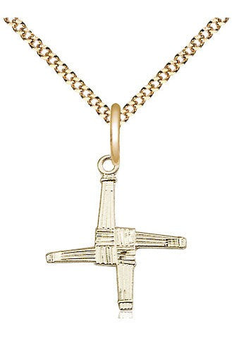 St. Brigid Cross Medal - FN0290-Jewelry-Bliss Mfg-Gold Filled-Michigan Church Supply