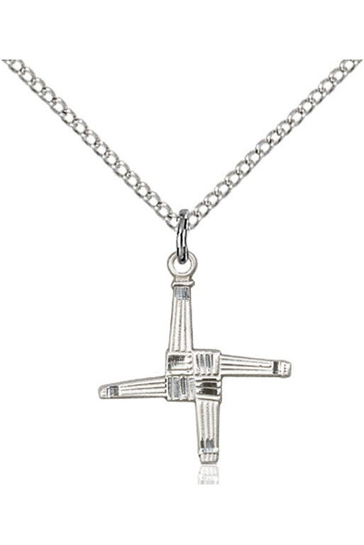 St. Brigid Cross Medal - FN0290-Jewelry-Bliss Mfg-Sterling Silver-Michigan Church Supply
