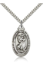 St. Christopher Medal - FN4145C-Jewelry-Bliss Mfg-Sterling Silver-Michigan Church Supply