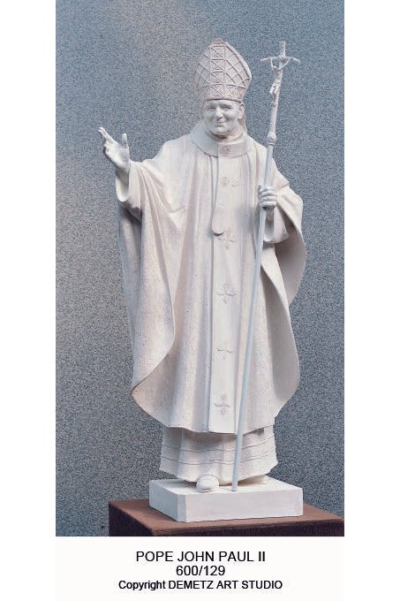 St. John Paul II - HD600129-Church Life-Demetz-Linden Wood 15"-Michigan Church Supply