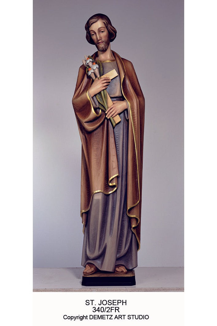 St. Joseph - Full Round Figure - HD3402FR-Church Life-Demetz-Linden Wood 36"-Michigan Church Supply