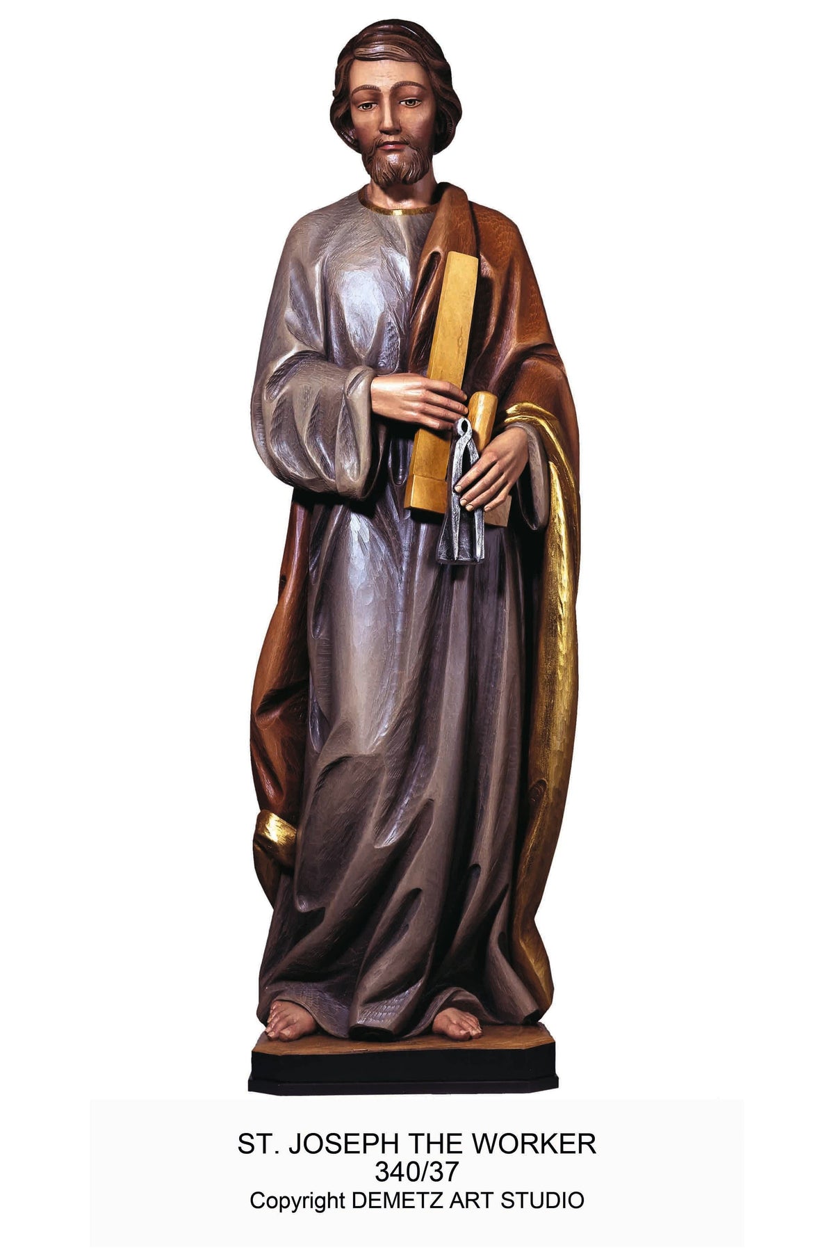 St. Joseph The Worker - HD34037-Church Life-Demetz-Linden Wood 30"-Michigan Church Supply