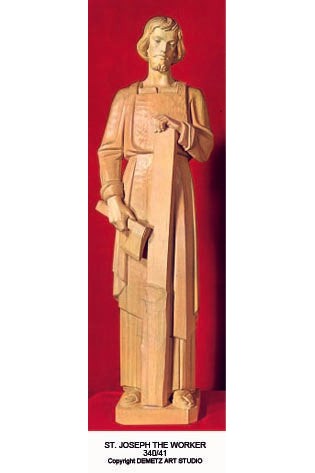 St. Joseph The Worker - HD34041-Church Life-Demetz-Linden Wood 36"-Michigan Church Supply