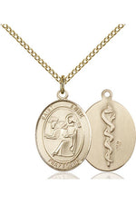 St. Luke the Apostle / Doctor Medal - FN8068-Jewelry-Bliss Mfg-Gold Filled-Michigan Church Supply