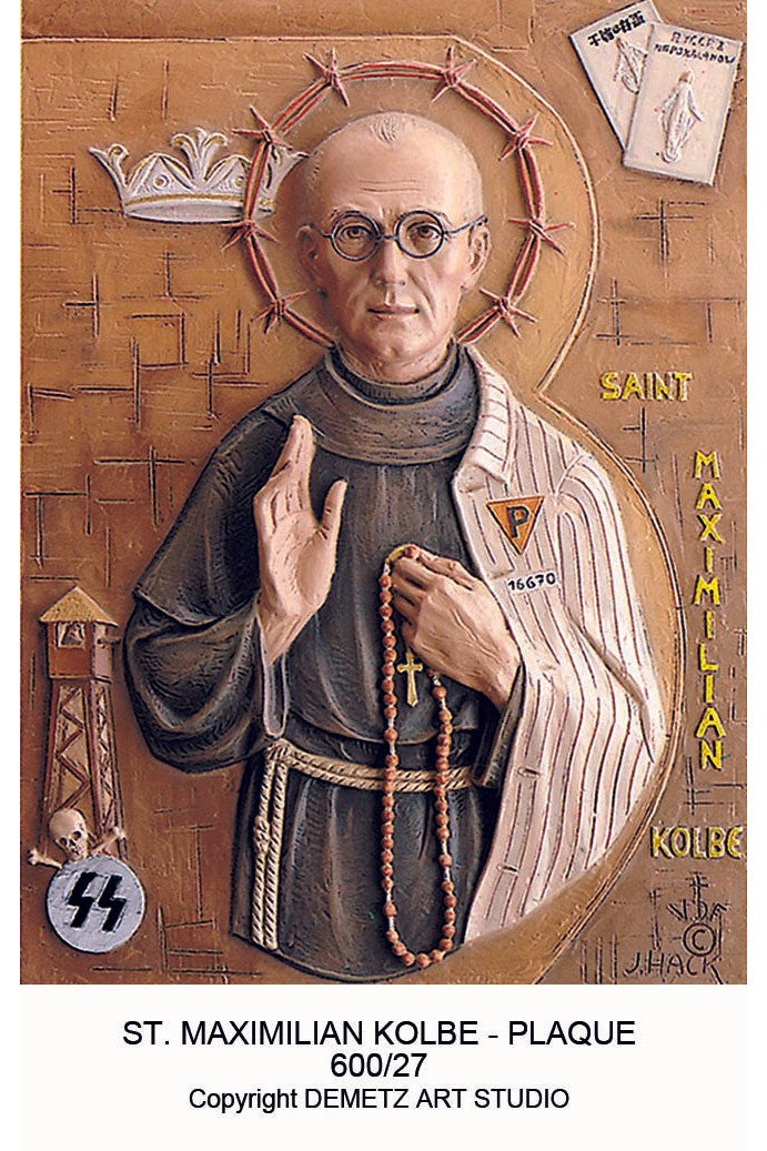 St. Maximilian Klobe - High Relief - HD60027-Church Life-Demetz-Fiberglass 21" x 15"-Michigan Church Supply