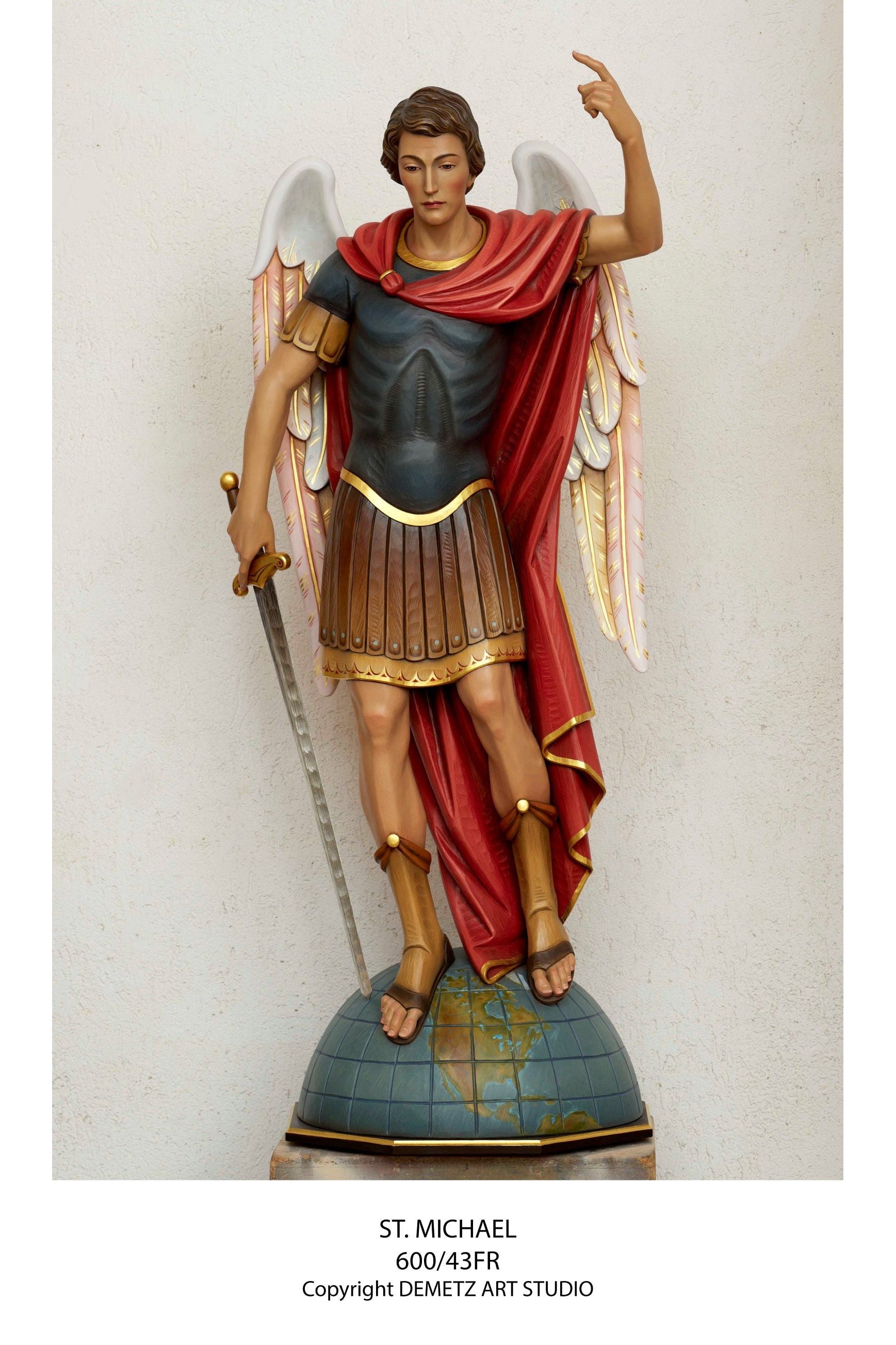 St. Michael - Full Round Figure - HD60043FR-Church Life-Demetz-Fiberglass 60"-Michigan Church Supply