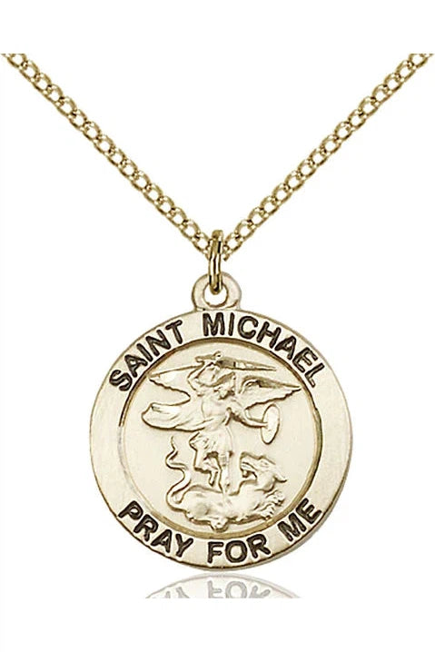 St. Michael the Archangel Medal - FN4057-Jewelry-Bliss Mfg-Gold Filled-Michigan Church Supply