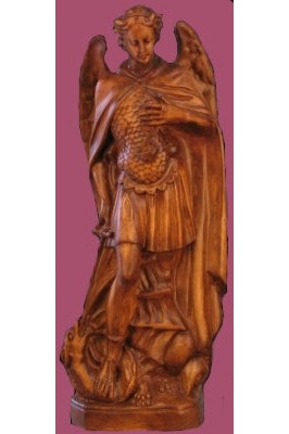St. Michael the Archangel WJSA2470C-Inspirational Gifts-Space Age Plastics-Wood Stain-Michigan Church Supply