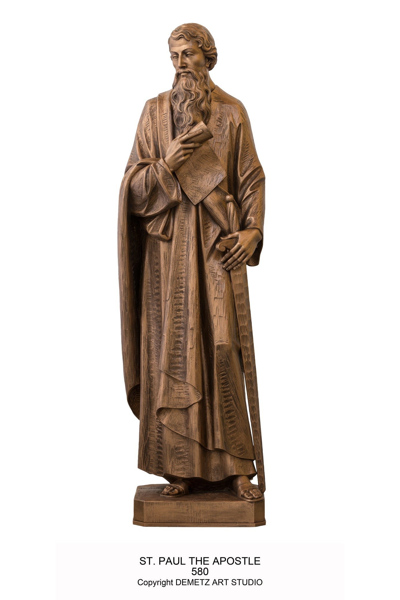 St. Paul The Apostle - HD580-Church Life-Demetz-Linden Wood 36"-Michigan Church Supply