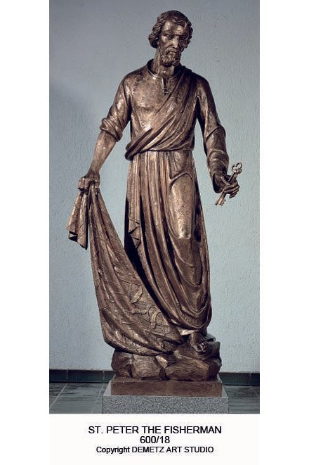 St. Peter The Fisherman - HD60018-Church Life-Demetz-Fiberglass 48"-Michigan Church Supply