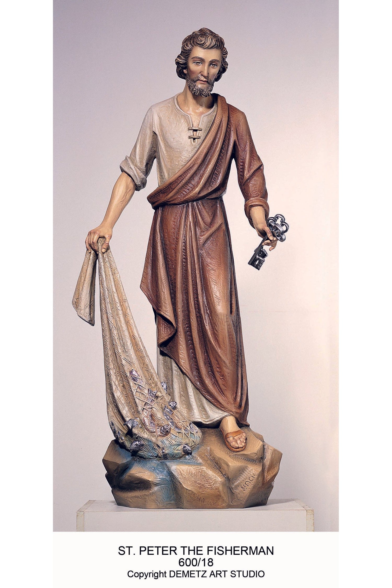 St. Peter The Fisherman - HD60018-Church Life-Demetz-Fiberglass 48"-Michigan Church Supply