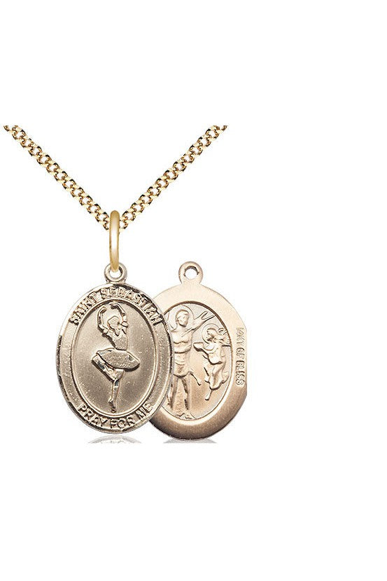 St. Sebastian/Dance Medal - FN8173-Jewelry-Bliss Mfg-Gold Filled8173gf/18g-Michigan Church Supply