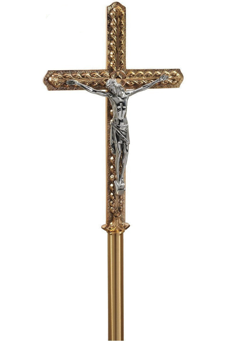 Standing Processional Crucifix - QF20PC70-Church Life-Empire Bronze-Satin-Michigan Church Supply
