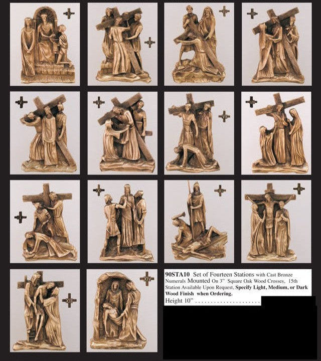 Stations of the Cross - QF90STA10-Church Life-Empire Bronze-Complete Set-Michigan Church Supply