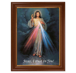Divine Mercy Walnut Frame - TA134-123