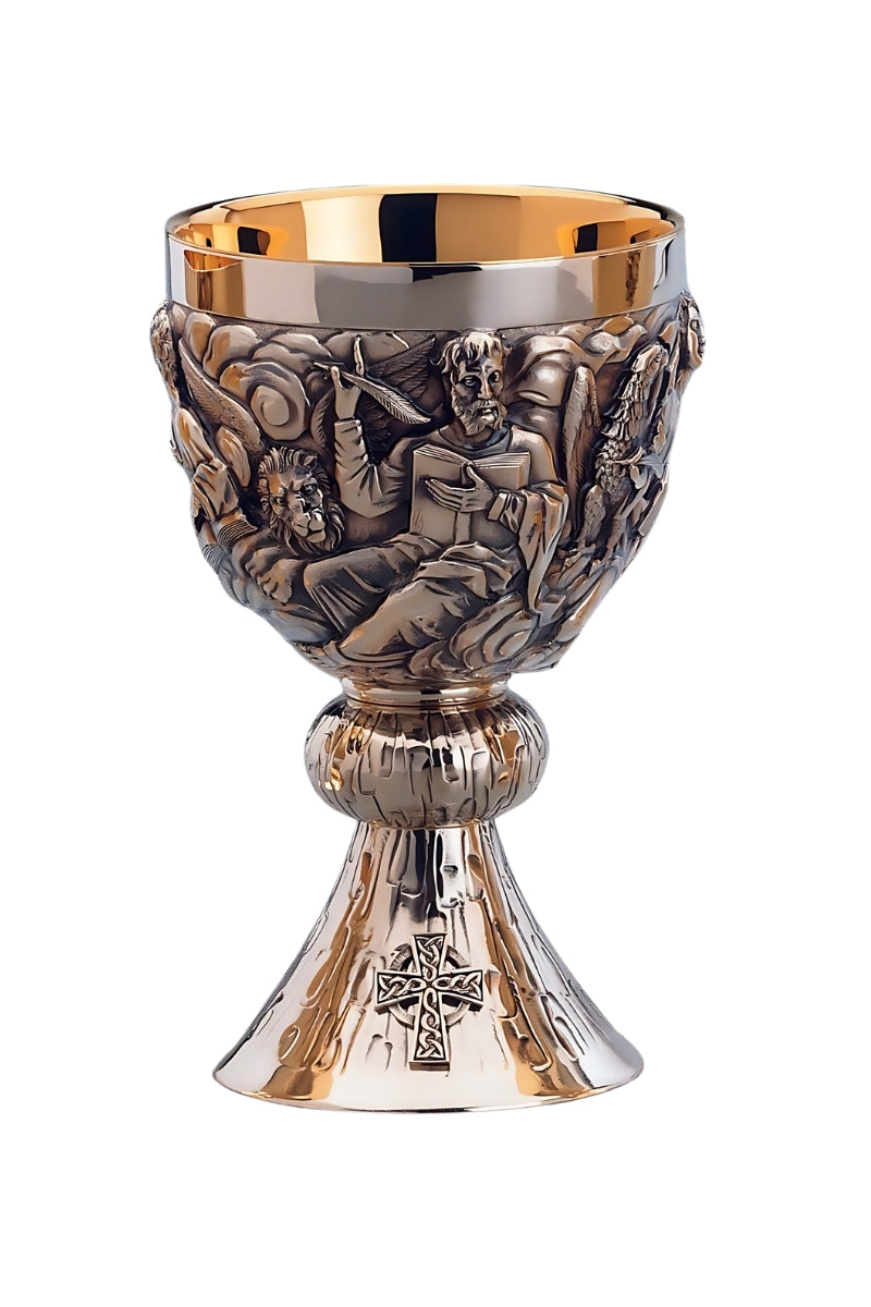 The Evangelists Chalice and Bowl Paten-EW2550-Church Life-Molina/Artistic Silver-Brass Silver Plated-Michigan Church Supply