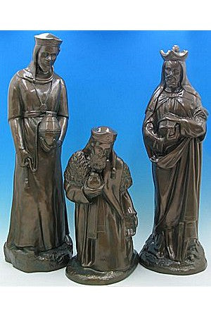 Three Kings (Set of Three) WJSA3656C-Inspirational Gifts-Space Age Plastics-Bronze-Michigan Church Supply