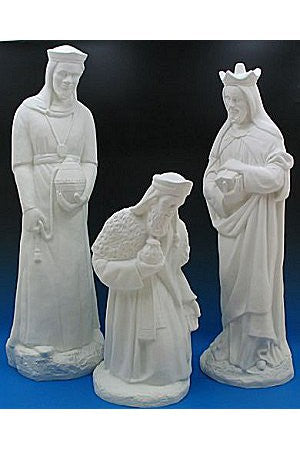 Three Kings (Set of Three) WJSA3656C-Inspirational Gifts-Space Age Plastics-White-Michigan Church Supply