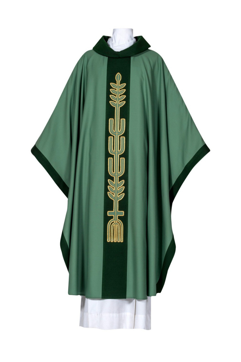Tree of Life Chasuble - Green-Church Life-Arte/Grosse-Plain Neckline-Michigan Church Supply