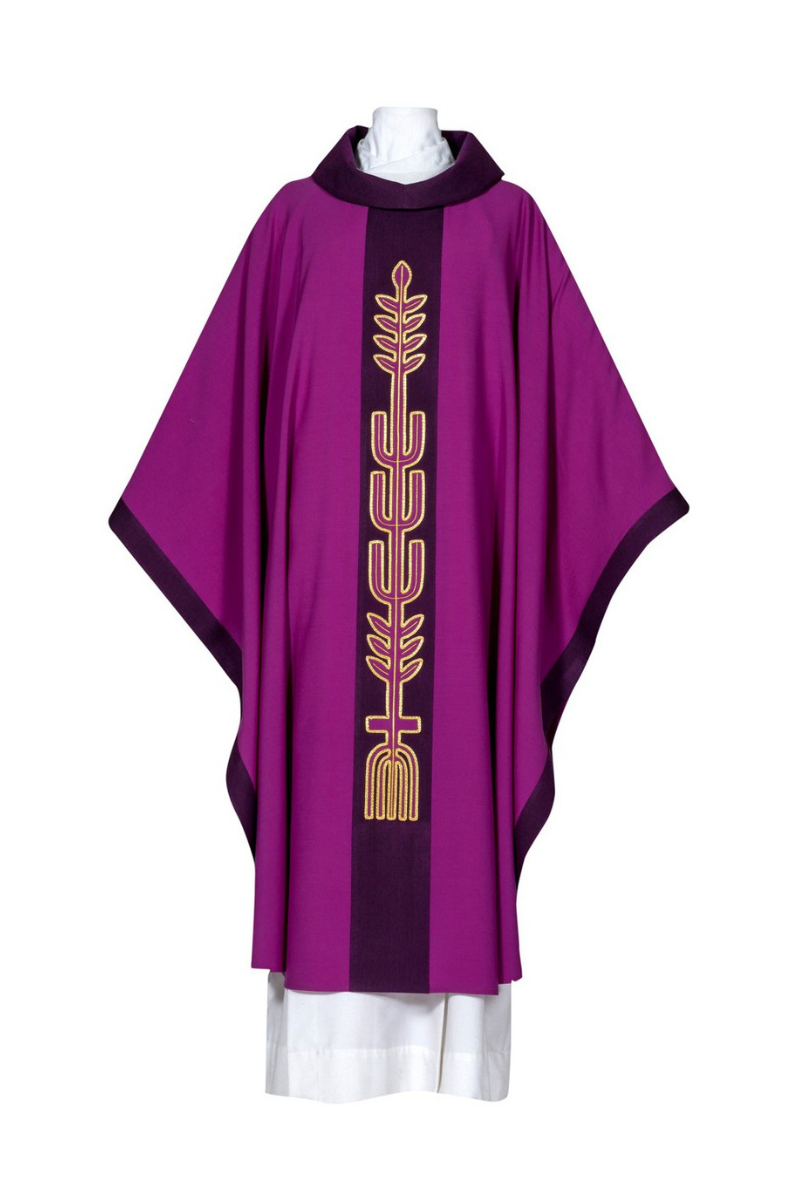Tree of Life Chasuble - Purple-Church Life-Arte/Grosse-Plain Neckline-Michigan Church Supply