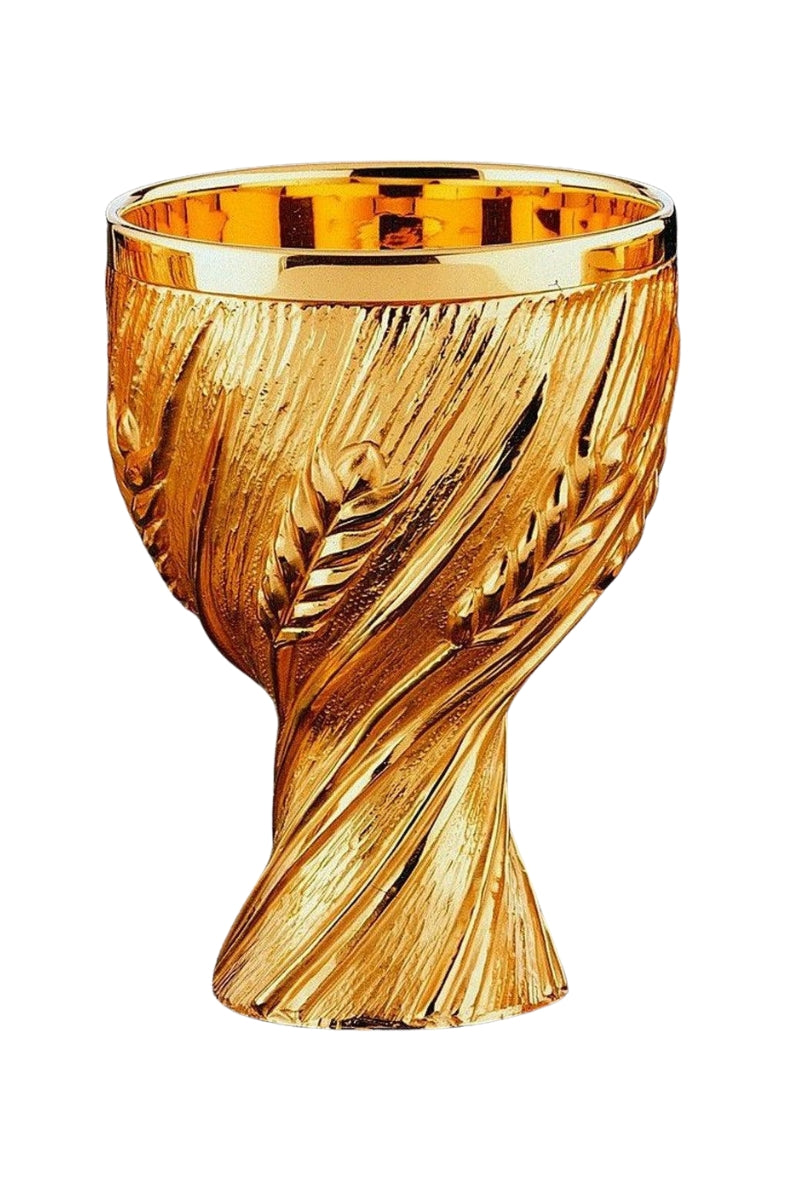 Wheat-themed Chalice and Paten-EW5025-Church Life-Molina/Artistic Silver-Brass Gold Plated-Michigan Church Supply