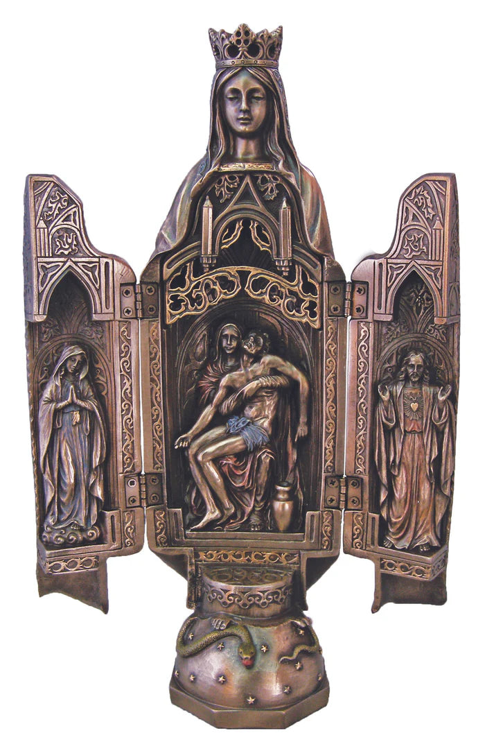 Our Lady of Sorrows Triptych Bronze Statue - ZWSR75630
