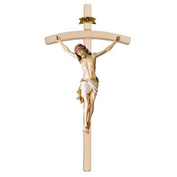 Light Siena Crucifix with White Colored Cloth Bent Cross - MX722000HW