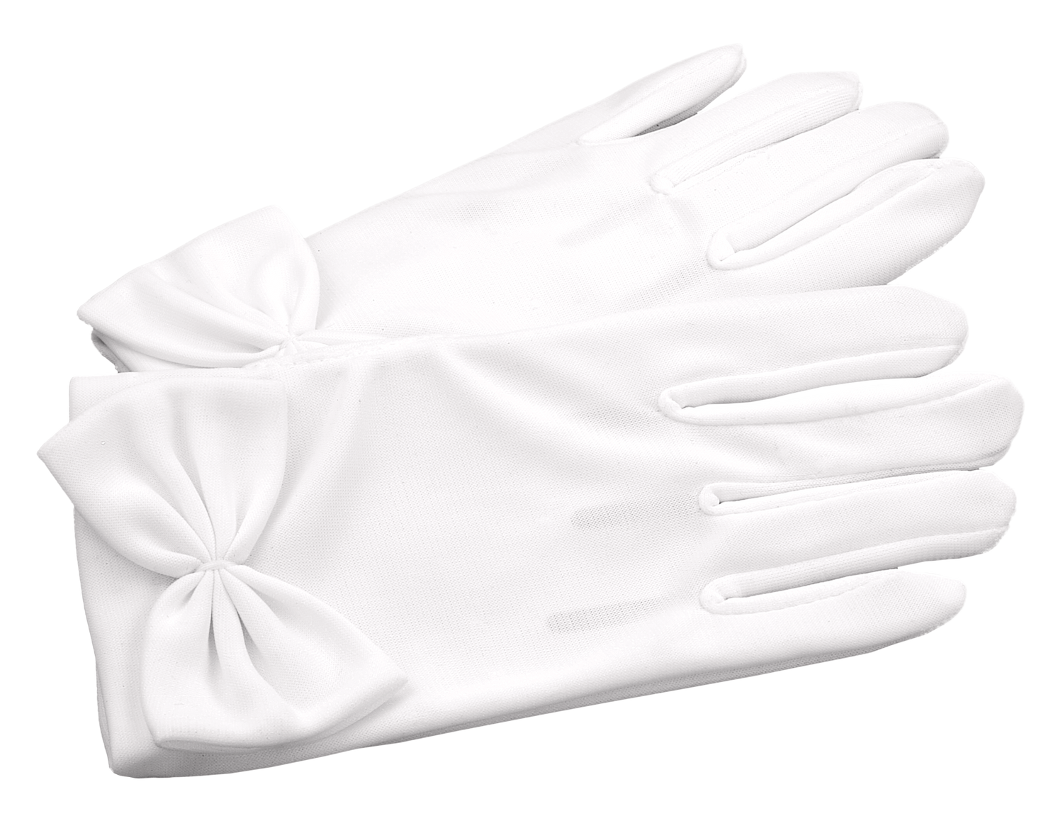 White Satin Gloves with Bow - LA20005