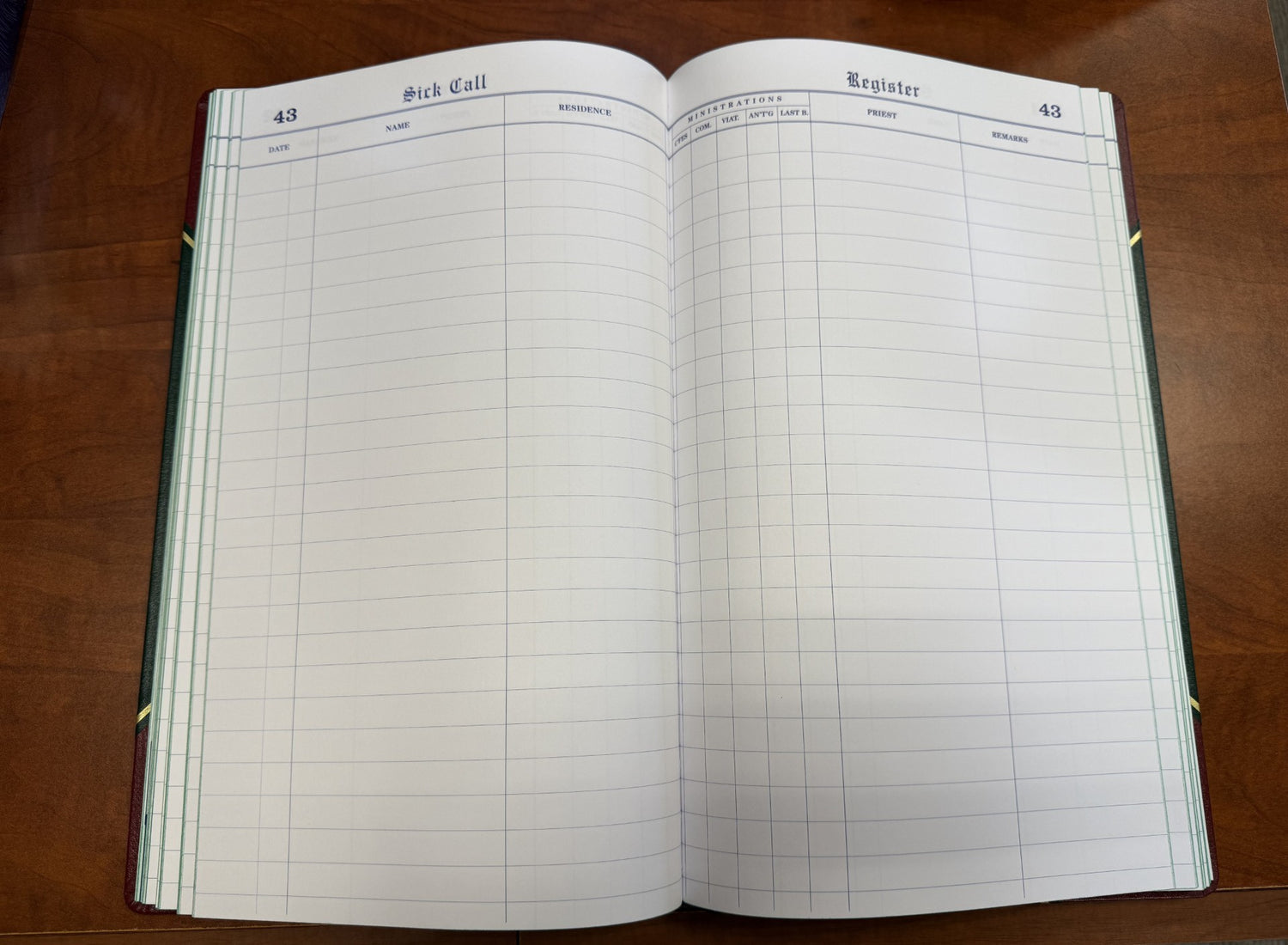 Sick Call Register - Standard Size - OA188