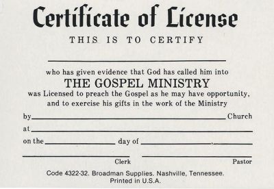 License for Minister (billfold) - MA72875