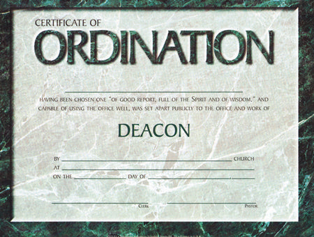 Ordination for Deacon Certificate - MA00770