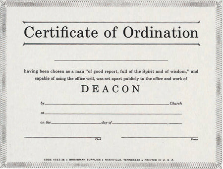 Deacon Ordination (billfold) - MA03719