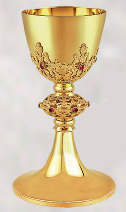 Gold Plated Chalice with Red Stone Accents XZ10-014