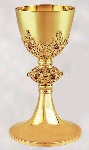 Gold Plated Chalice with Red Stone Accents XZ10-014