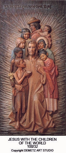 Jesus with Children of the World - High Relief - HD10032