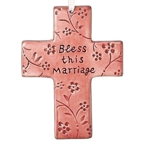 Pink Bless This Marriage Cross - LI12436
