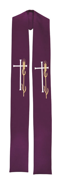Stole with Cross & Wheat - SL130