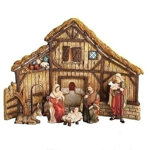Nativity Set with Stable Backdrop - LI134226