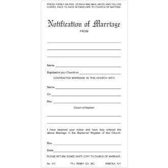 Marriage Notification Certificate-OA310