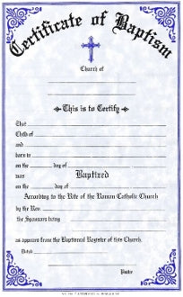 Baptismal Certificate Pad-OA314